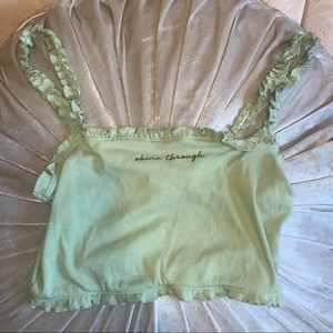 FOREVER 21 CROPPED TANK (GREEN)